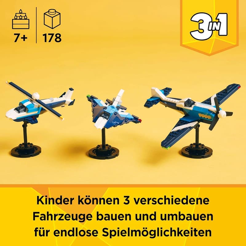 LEGO Creator 3in1 Bauset: Flieger für Jungen und Mädchen ab 7 Έτη
