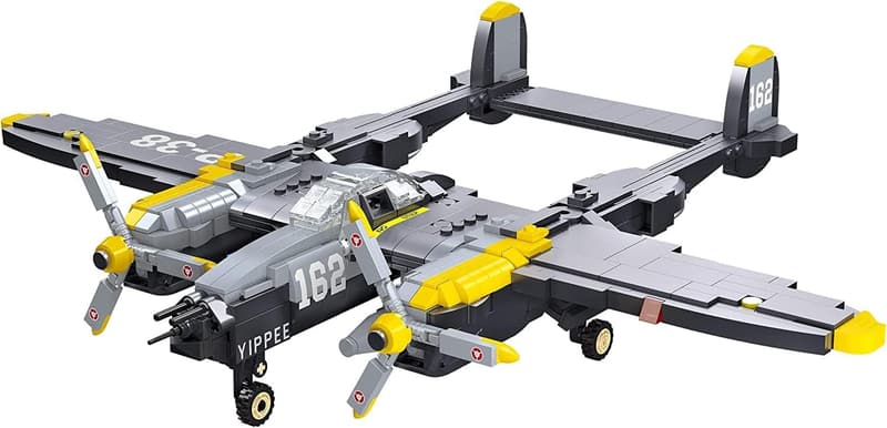 P-38 Lightning Flugzeugbaustein-Set - 937 Teile für Kinder und Erwachsene