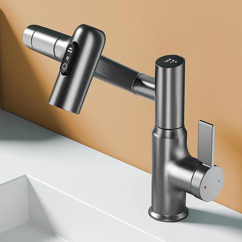 LED Wasserhahn mit Temperaturanzeige, 360° drehbar – Spültischarmatur für Bad und Küche