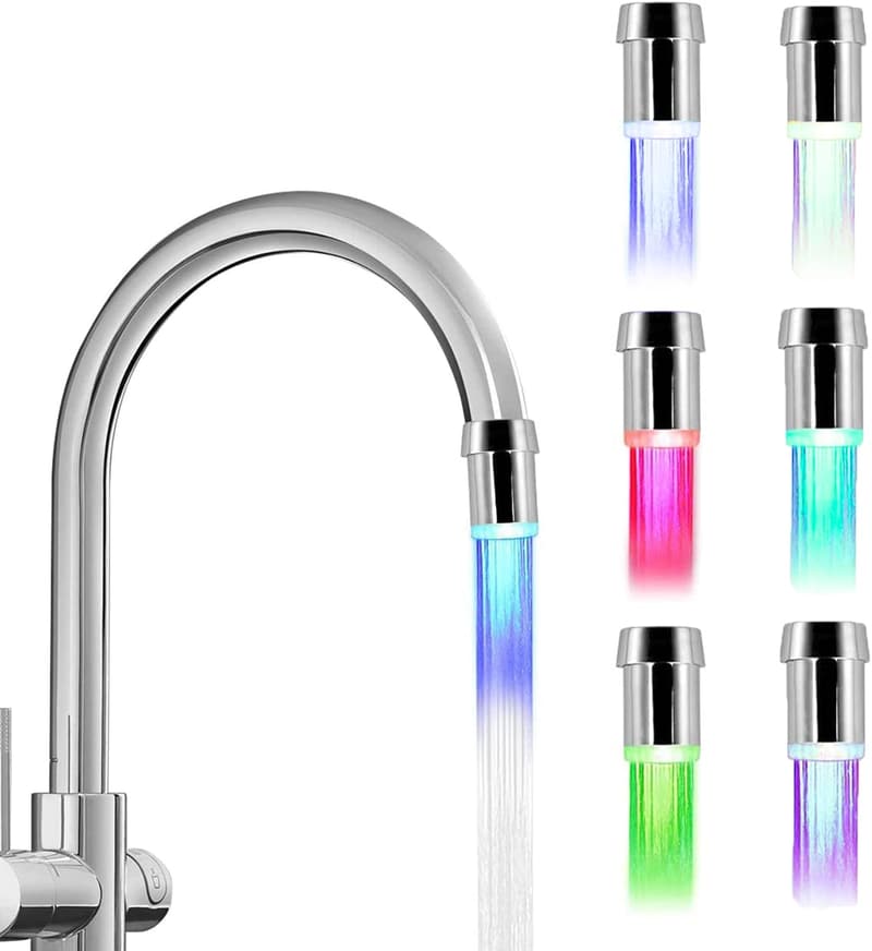 LED Wasserhahn Aufsatz 2 Stück mit 7 Farben für Küche und Bad