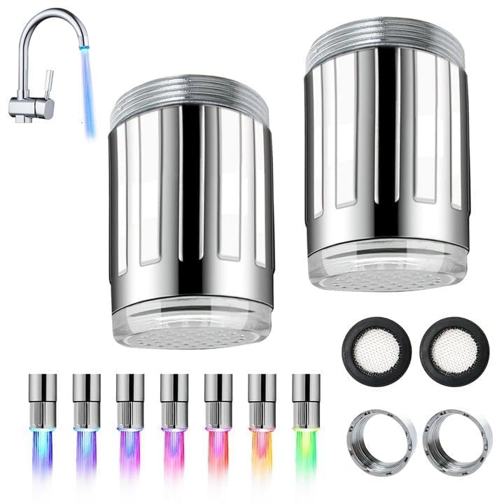 Farbwechsel LED-Wasserhahn im 2er-Pack für Küche und Bad