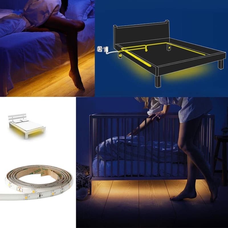 LED Bettlicht mit Bewegungssensor, dimmbar, 2er Set, Warmweiß