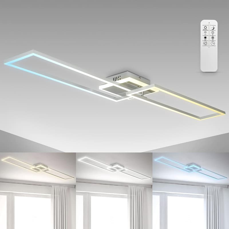 LED Deckenlampe mit Fernbedienung, einstellbare Farbtemperatur, 110x24,8x8 cm