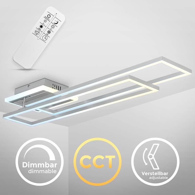 LED Deckenlampe mit Fernbedienung, einstellbare Farbtemperatur, 110x24,8x8 cm