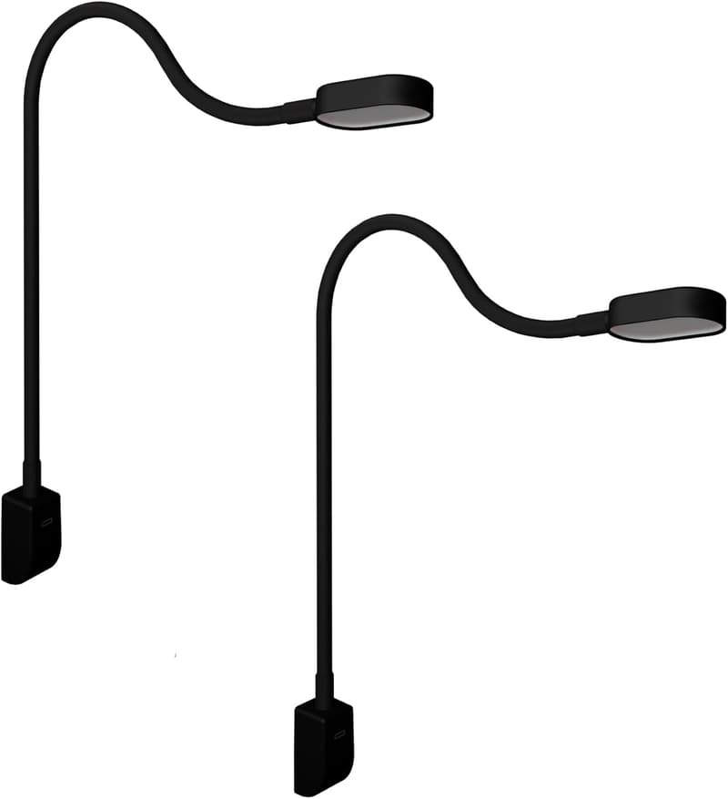 Ilios LED-Bettleuchte mit USB-C, flexibel und dimmbar, 2er Set schwarz
