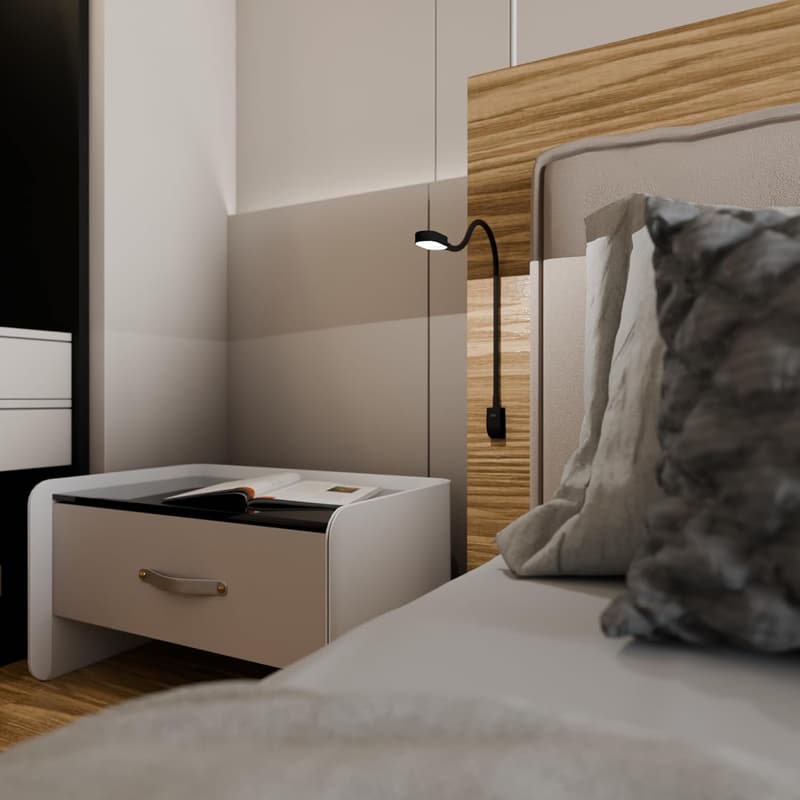 Ilios LED-Bettleuchte mit USB-C, flexibel und dimmbar, 2er Set schwarz