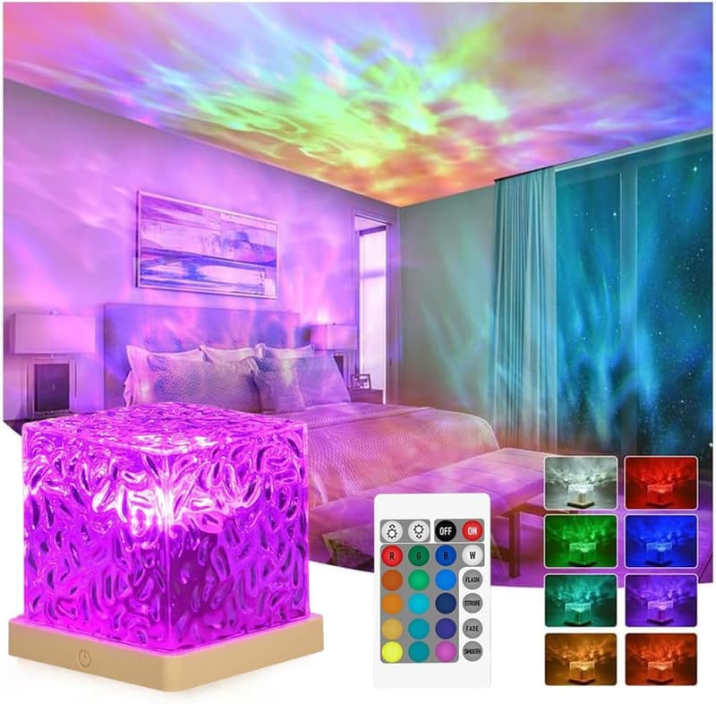Aurora Lampe - LED Sternenhimmel Projektor mit 16 Farben und 30 Modi