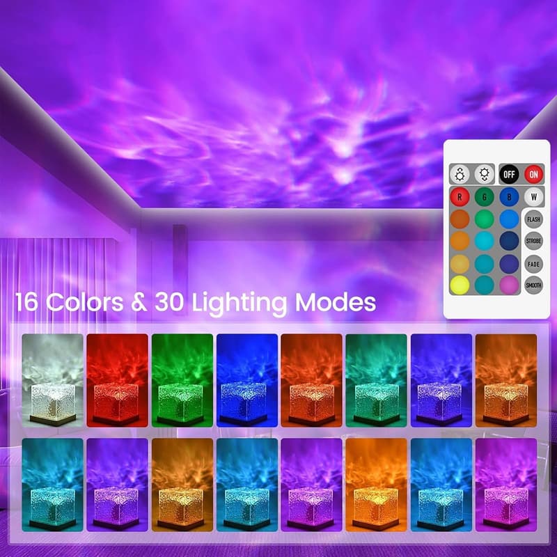 Aurora Lampe - LED Sternenhimmel Projektor mit 16 Farben und 30 Modi