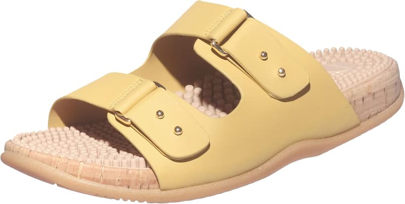 Reflexzonenmassage-Sandalen für Damen mit Doppelriemen bei Fußbeschwerden