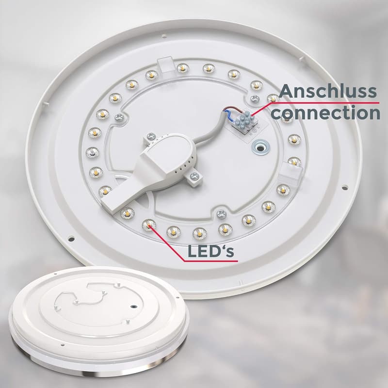 LED Deckenlampe mit Sternenhimmel, 15 Watt, 1500 Lumen, Chrom