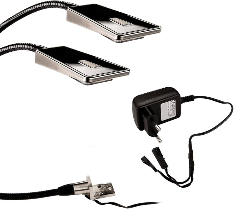 Bettleuchte Luminoso Schwarz mit Netzteil – 2er Set