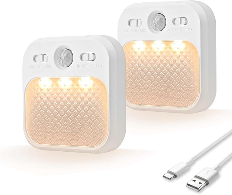 Wiederaufladbares Nachtlicht mit Bewegungsmelder und dimmbarem LED-Licht