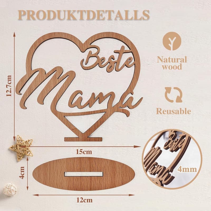 Muttertagsgeschenk: Holzherz für die beste Mama