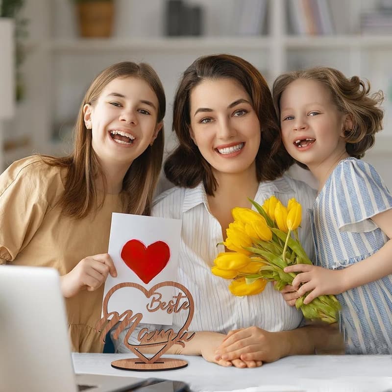 Muttertagsgeschenk: Holzherz für die beste Mama