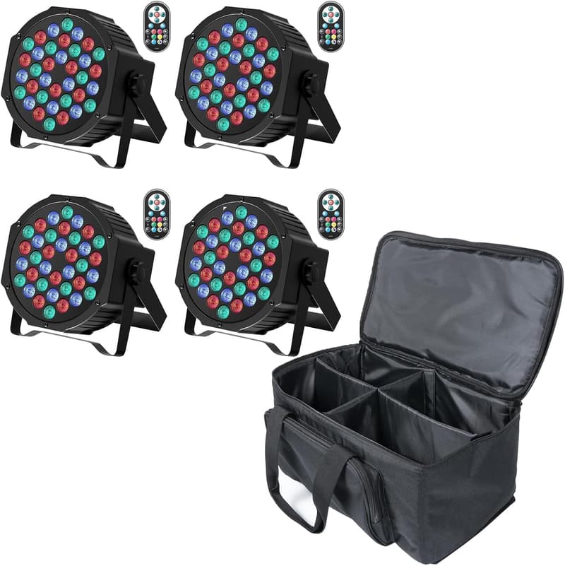 RGB LED Par Scheinwerfer Set mit Fernbedienung für Partys und Feste