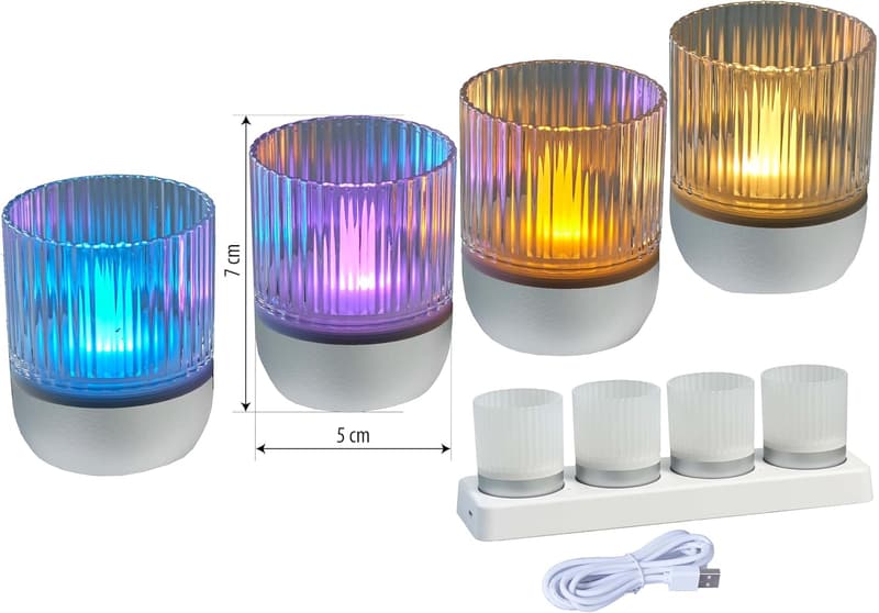 Kabelloses LED Akku Lounge Licht Set 4er mit Touchsensor für Innen & Außen