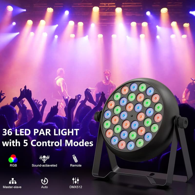 RGB LED Par Strahler 36W mit Fernbedienung für Partys und Events