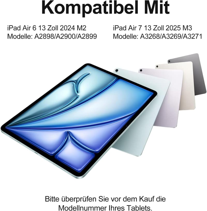 Magnetische Magic Tastatur für iPad Air 13 Zoll mit Trackpad, Schwarz