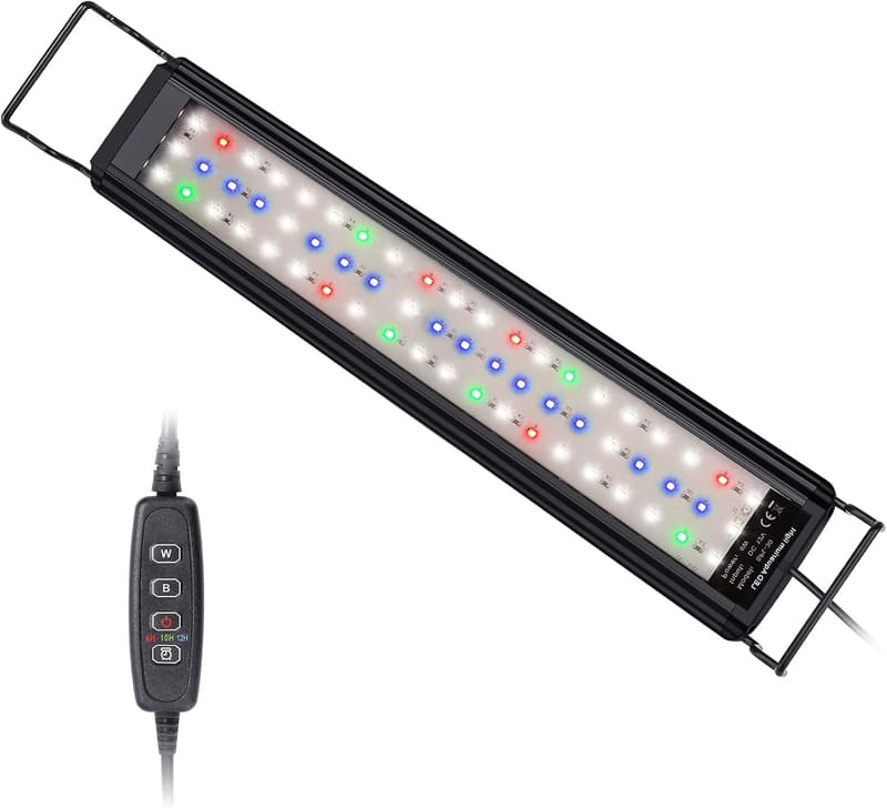 LED Vollspektrum Aquarium Beleuchtung mit Timer, 10 Dimmstufen