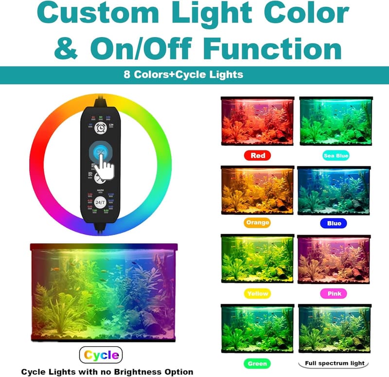 Aquarium LED Beleuchtung mit 24/7 Zyklus und Timer, 38 cm