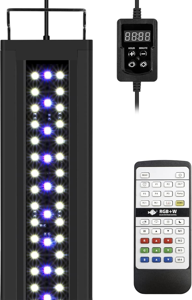 Anpassbare RGB+W LED Aquariumbeleuchtung mit Timer, 30-42 cm, 12W