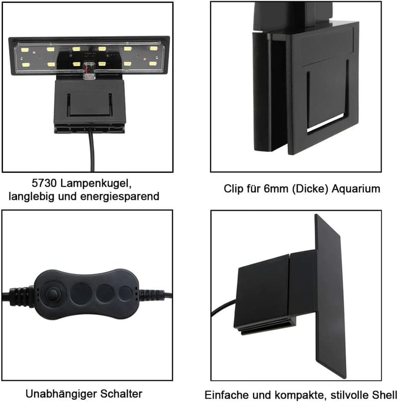 Aquarienbeleuchtung LED 6W für Pflanzen und Fische, 220V