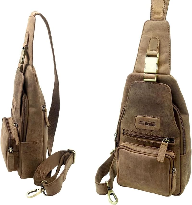 Leder Sling Umhängetasche für Herren und Damen