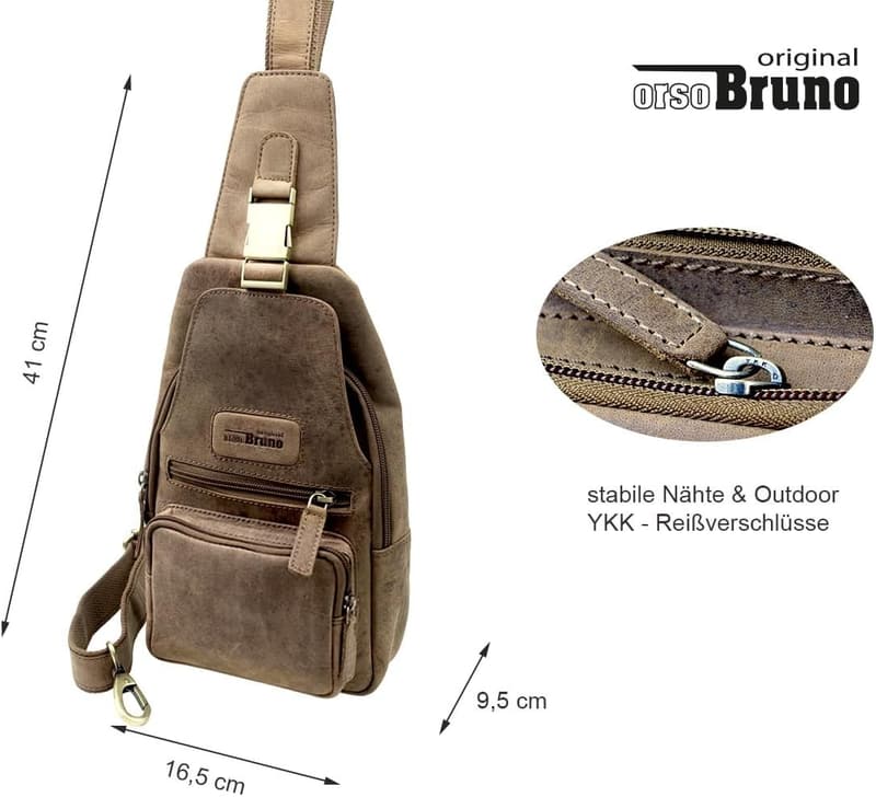 Leder Sling Umhängetasche für Herren und Damen