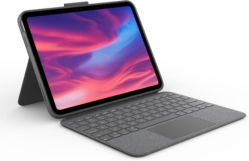 Logitech Combo Touch iPad Hülle mit abnehmbarer Tastatur, grau