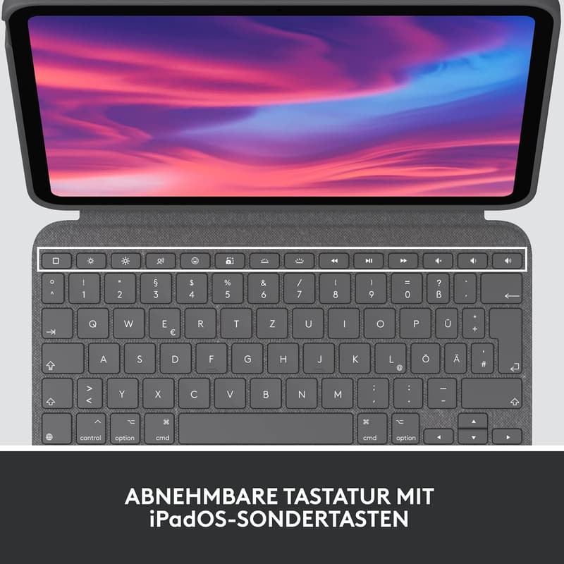 Logitech Combo Touch iPad Hülle mit abnehmbarer Tastatur, grau