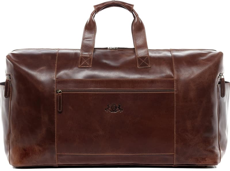 Handgefertigte XL Reisetasche aus Premium Leder für Herren, braun