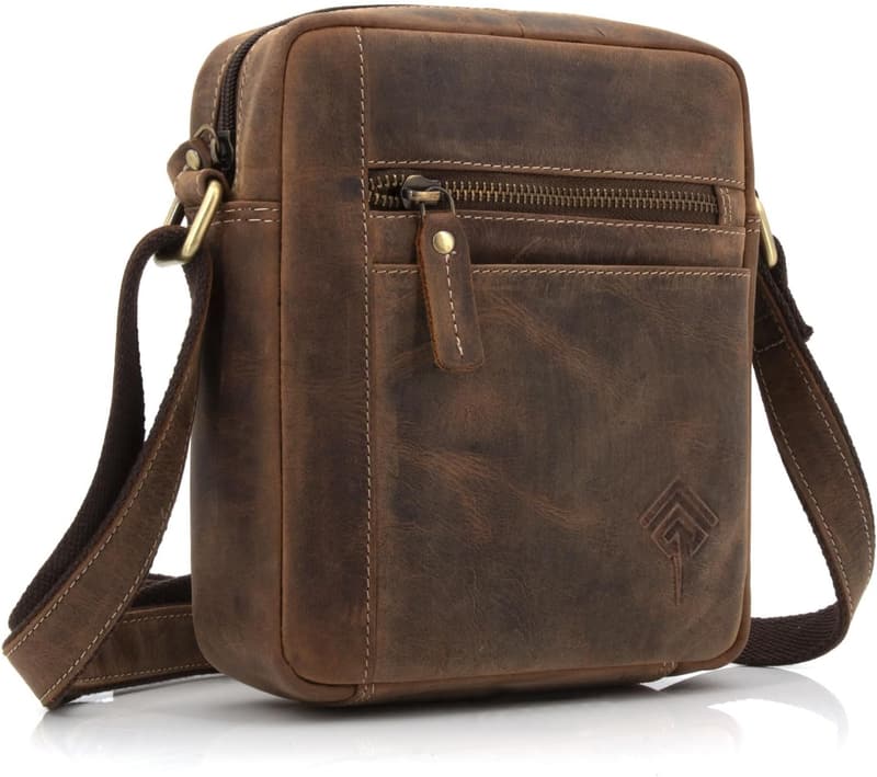Vintage Echtleder Umhängetasche für Herren - ideal für Arbeit und Reisen