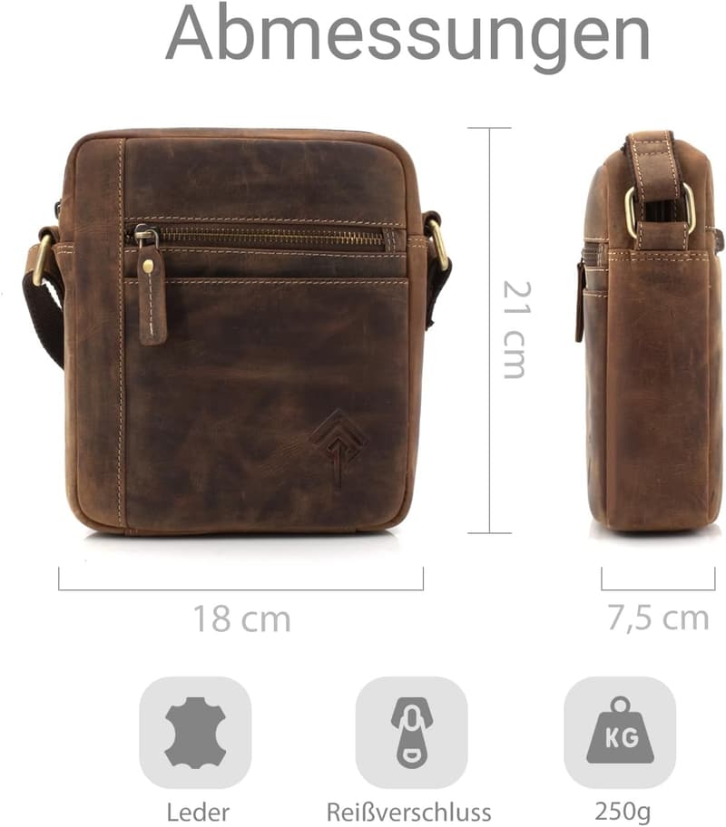 Vintage Echtleder Umhängetasche für Herren - ideal für Arbeit und Reisen