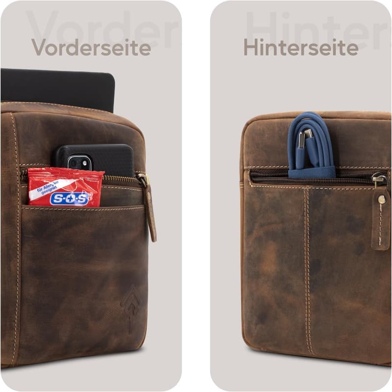 Vintage Echtleder Umhängetasche für Herren - ideal für Arbeit und Reisen