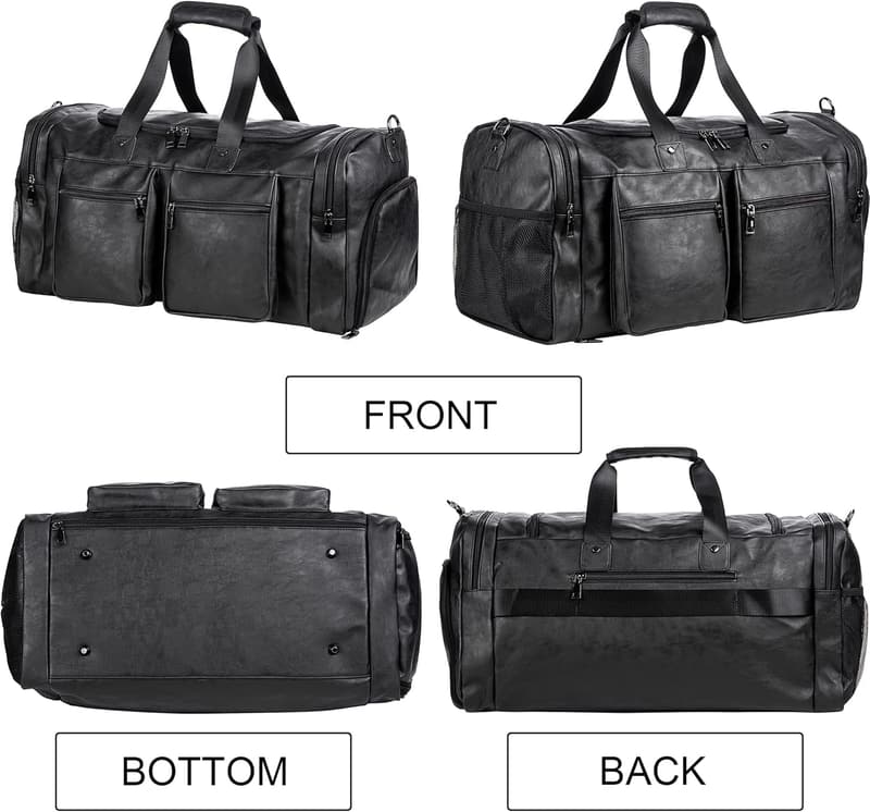Leder-Reisetasche für Damen und Herren mit Schuhbeutel, groß