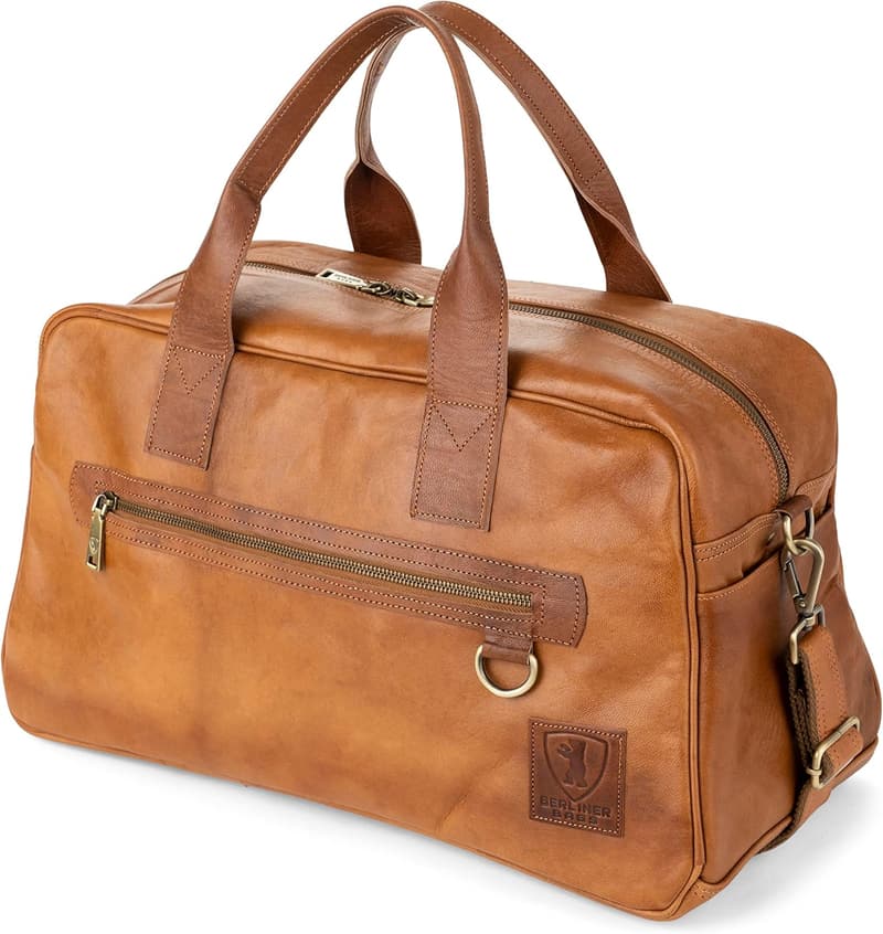 Vintage Leder Weekender Austin M für Damen und Herren - Braun