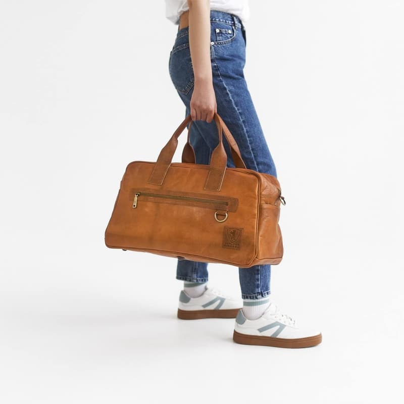 Vintage Leder Weekender Austin M für Damen und Herren - Braun