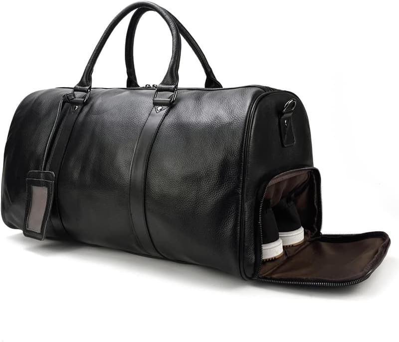 Vintage Herren Reisetasche aus echtem Leder – Weekender mit großer Kapazität
