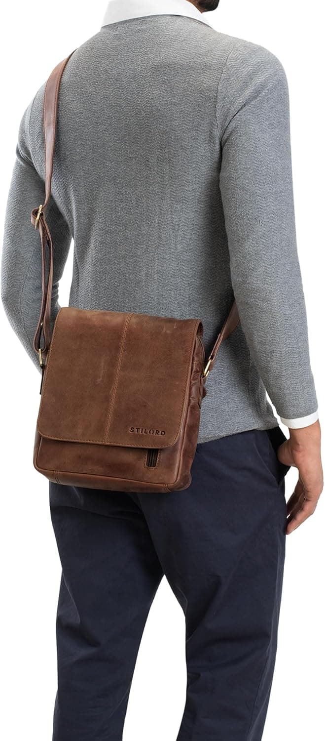 Vintage Ledertasche 'Matt' für Männer – Umhängetasche aus echtem Leder