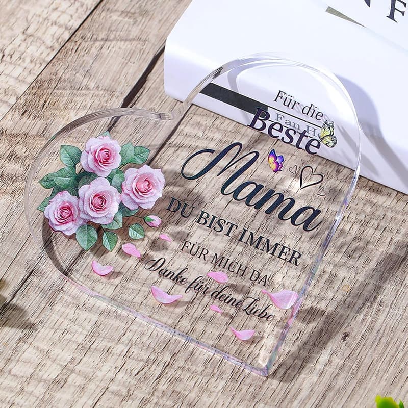 Geburtstagsgeschenk für Mama - Personalisiertes Holzschild aus Acryl