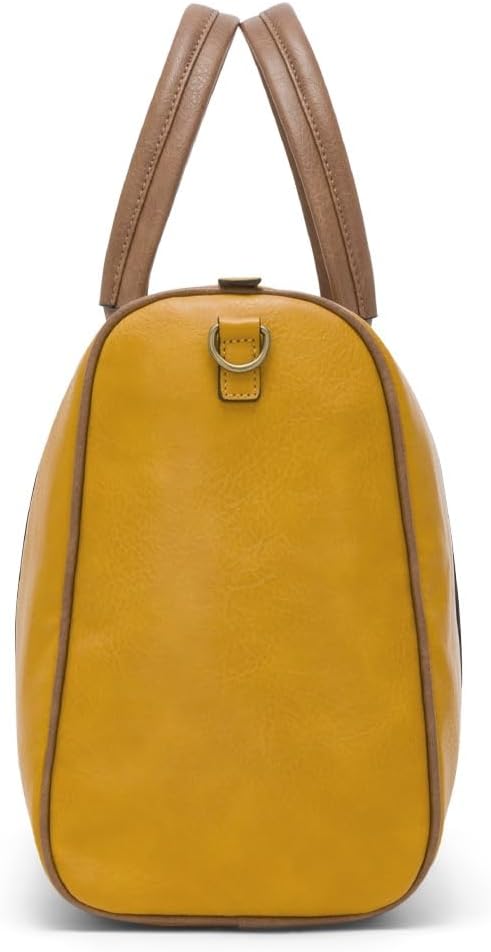 Vintage PU-Leder Reisetasche Nolan für Herren und Damen in Senfgelb