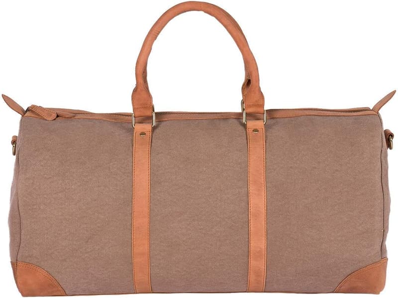 Weekender No 8-6 aus Canvas & Leder – Premium Reisetasche in Camel-Braun