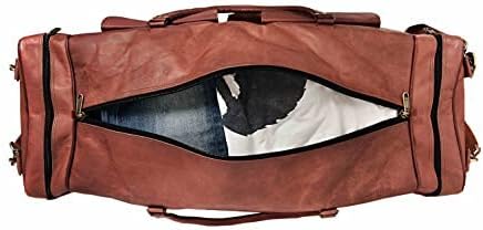 Handgefertigte Reisetasche aus echtem Ziegenleder, Braun