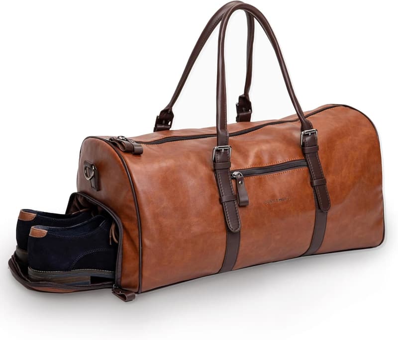 Wochenend-Reisetasche London - vegane Sporttasche mit Schuhfach und Schultergurt