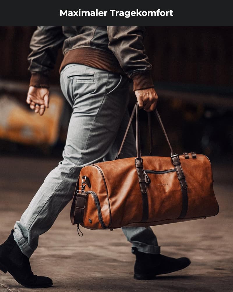 Wochenend-Reisetasche London - vegane Sporttasche mit Schuhfach und Schultergurt