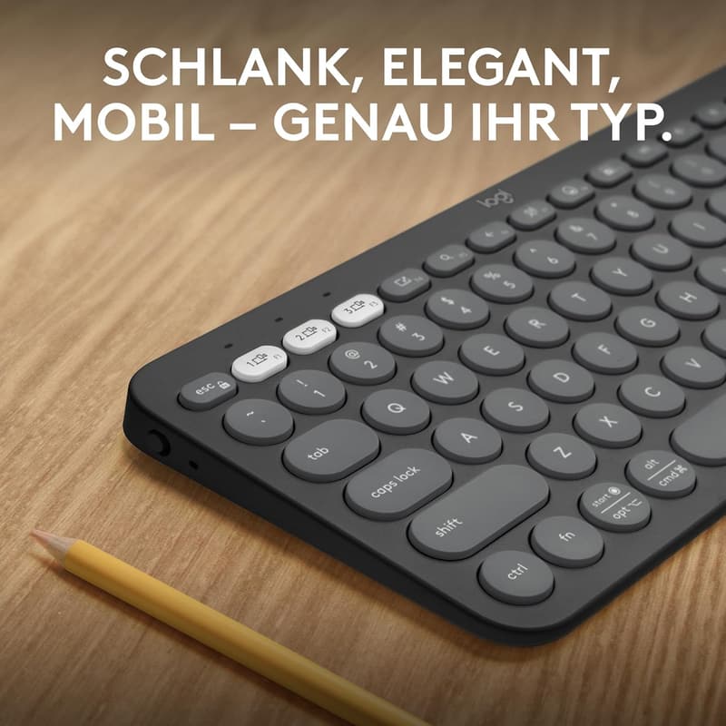 Logitech K380s Bluetooth-Tastatur für Multi-Devices, QWERTZ, Graphit