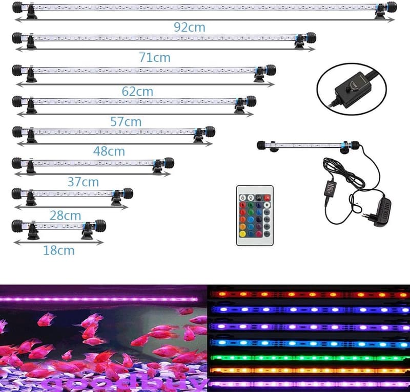 Wasserdichte LED Aquariumbeleuchtung mit Fernbedienung und RGB-Farbwechsel