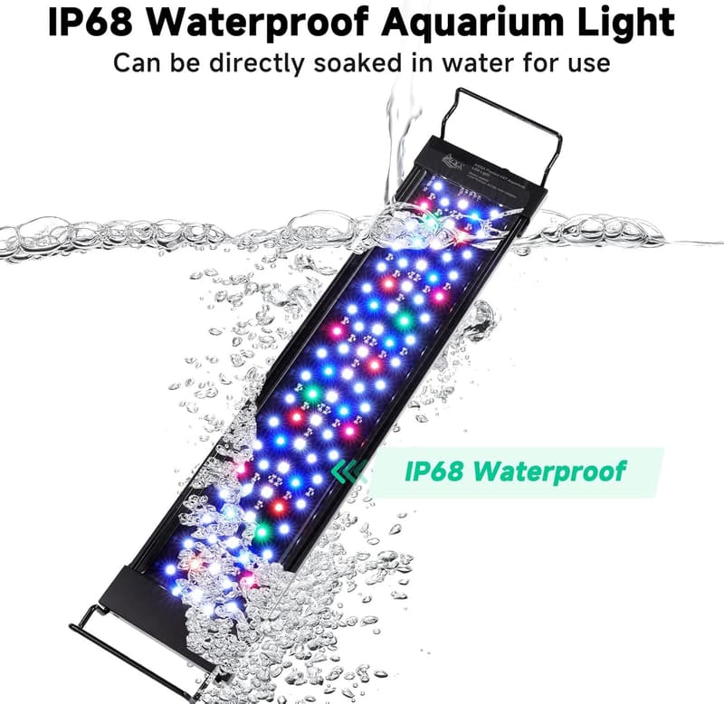 AQQA 42W LED Aquarium Beleuchtung, Vollspektrum mit Timer für 120-140cm Tank