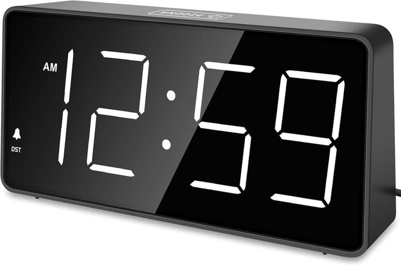 LED Wecker mit großen Zahlen und Ladestation, dimmbar, 12/24HR