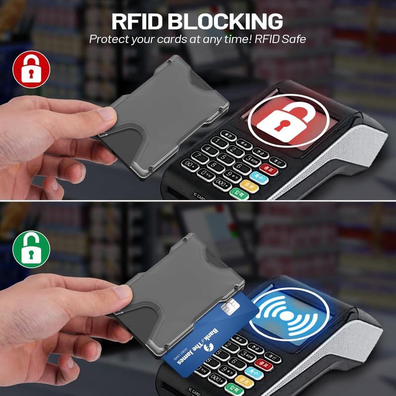 Minimalistische Geldbörse für Männer - Slim Aluminium mit RFID-Blockierung